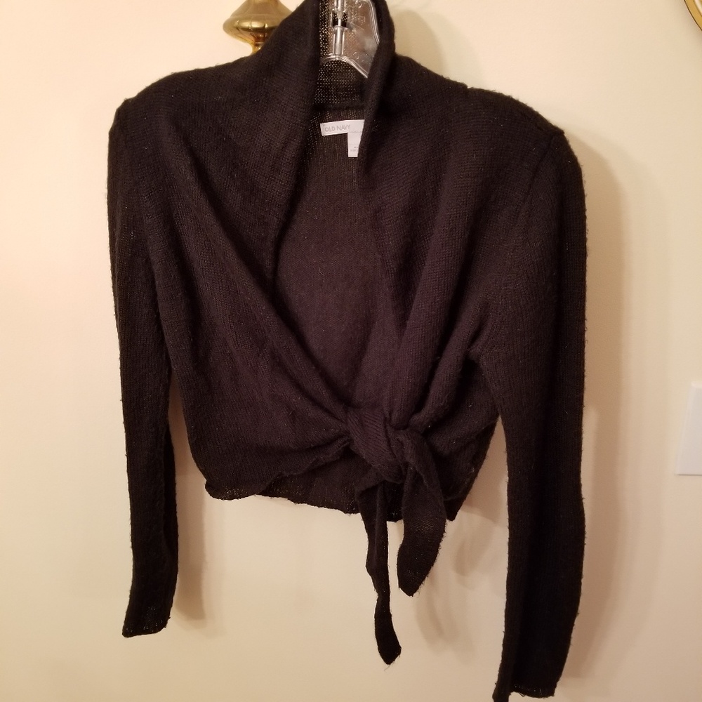 Old Navy Black Tie Sweater - Picture 1 of 3